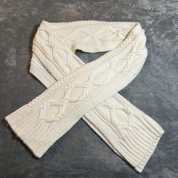 J. Crew Chunky Cable Knit Scarf Cozy Boho Cottagecore Outerwear Layers Winter - Picture 1 of 4